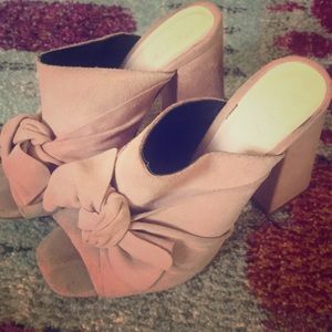 Zara pink suede mules